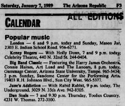 19890107 Arizona Republic Article