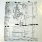 Jane's Addiction Vinyl Lyric Sheet Side 1