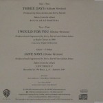 Three Days Import CD Back