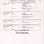 Strays Westwood One Album Premiere Cue Sheet