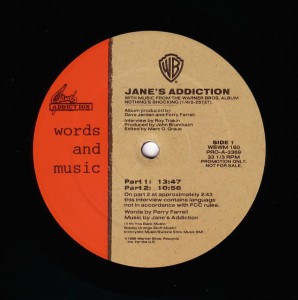 Words and Music LP Label Side 1